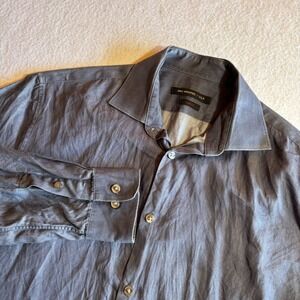 John Varvatos USA Slim Fit Men's Gray Button Down Dress Shirt 15.5 32/33‎ Cotton